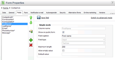 online forms fields