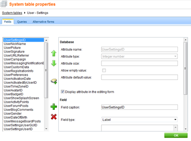 user custom fields