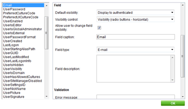 user profile visibility